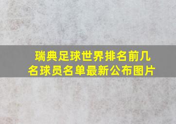 瑞典足球世界排名前几名球员名单最新公布图片