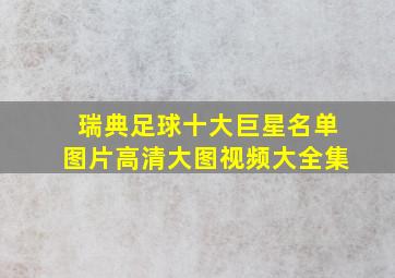 瑞典足球十大巨星名单图片高清大图视频大全集