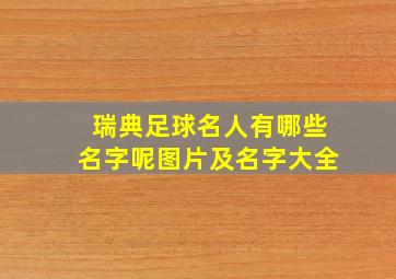 瑞典足球名人有哪些名字呢图片及名字大全