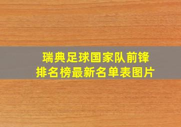 瑞典足球国家队前锋排名榜最新名单表图片