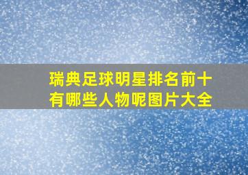 瑞典足球明星排名前十有哪些人物呢图片大全