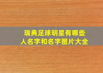 瑞典足球明星有哪些人名字和名字图片大全