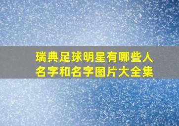 瑞典足球明星有哪些人名字和名字图片大全集