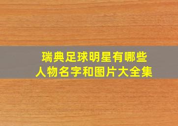 瑞典足球明星有哪些人物名字和图片大全集