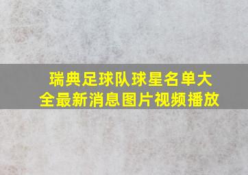 瑞典足球队球星名单大全最新消息图片视频播放