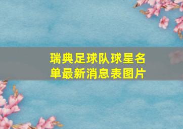 瑞典足球队球星名单最新消息表图片