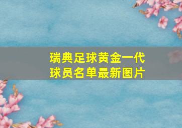 瑞典足球黄金一代球员名单最新图片