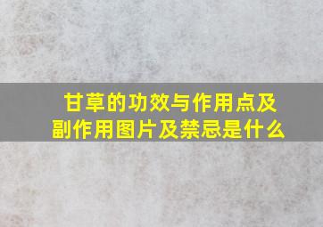 甘草的功效与作用点及副作用图片及禁忌是什么