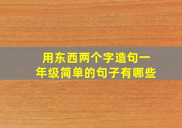 用东西两个字造句一年级简单的句子有哪些