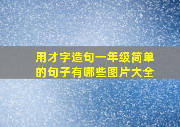 用才字造句一年级简单的句子有哪些图片大全