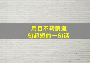 用目不转睛造句超短的一句话