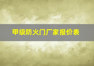 甲级防火门厂家报价表