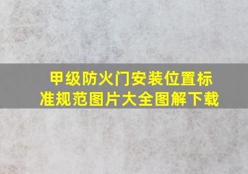 甲级防火门安装位置标准规范图片大全图解下载