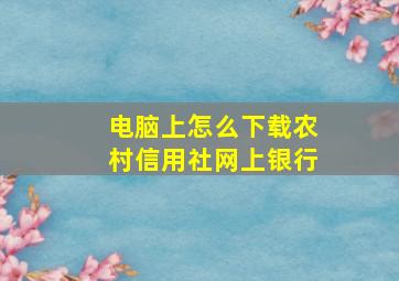 电脑上怎么下载农村信用社网上银行