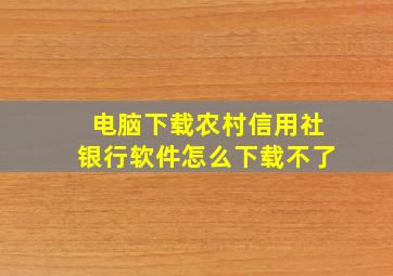 电脑下载农村信用社银行软件怎么下载不了