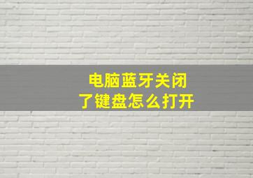 电脑蓝牙关闭了键盘怎么打开