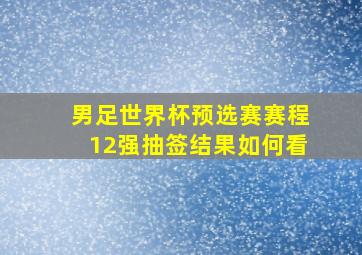 男足世界杯预选赛赛程12强抽签结果如何看