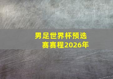 男足世界杯预选赛赛程2026年