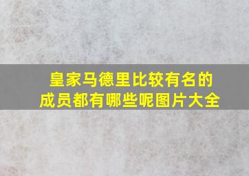 皇家马德里比较有名的成员都有哪些呢图片大全