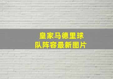 皇家马德里球队阵容最新图片