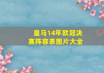 皇马14年欧冠决赛阵容表图片大全