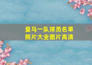 皇马一队球员名单照片大全图片高清