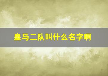 皇马二队叫什么名字啊