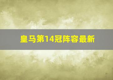 皇马第14冠阵容最新