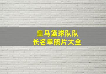 皇马篮球队队长名单照片大全