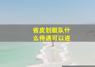 省皮划艇队什么待遇可以进