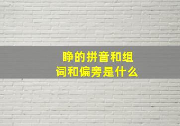 睁的拼音和组词和偏旁是什么