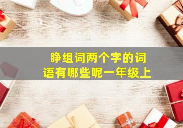 睁组词两个字的词语有哪些呢一年级上