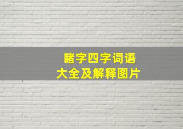 睹字四字词语大全及解释图片