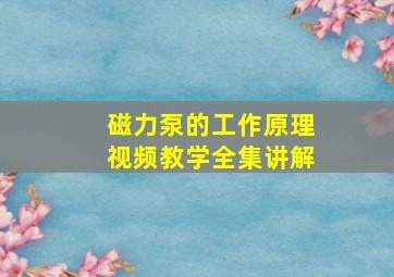 磁力泵的工作原理视频教学全集讲解