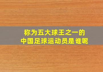 称为五大球王之一的中国足球运动员是谁呢