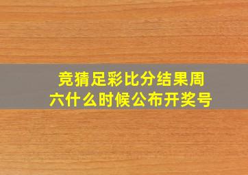 竞猜足彩比分结果周六什么时候公布开奖号