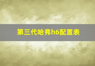 第三代哈弗h6配置表