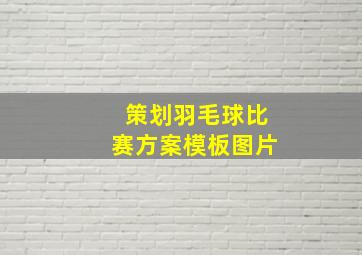 策划羽毛球比赛方案模板图片