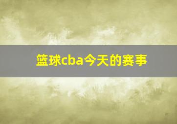 篮球cba今天的赛事