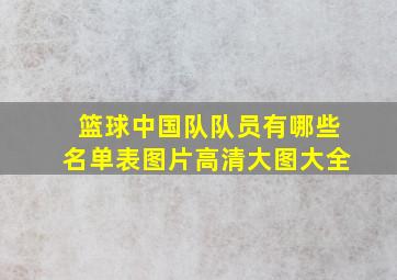 篮球中国队队员有哪些名单表图片高清大图大全