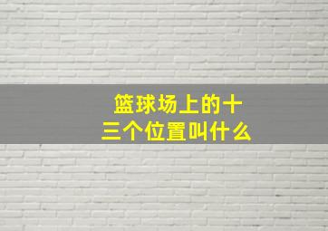 篮球场上的十三个位置叫什么