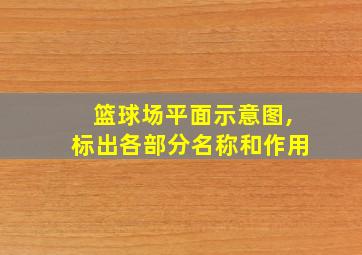 篮球场平面示意图,标出各部分名称和作用