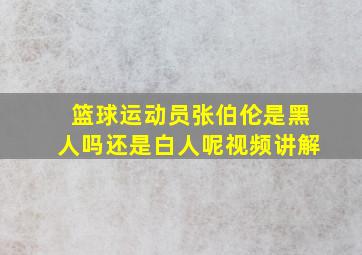 篮球运动员张伯伦是黑人吗还是白人呢视频讲解