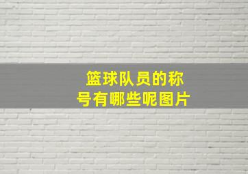 篮球队员的称号有哪些呢图片