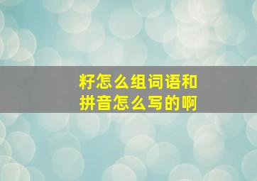 籽怎么组词语和拼音怎么写的啊