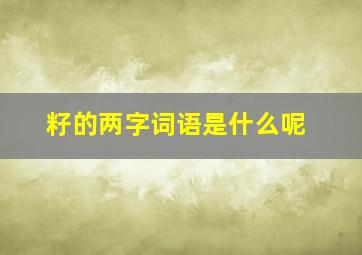 籽的两字词语是什么呢