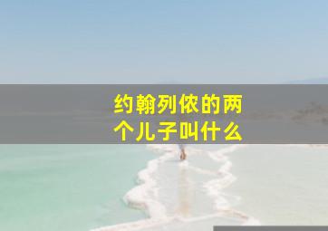 约翰列侬的两个儿子叫什么