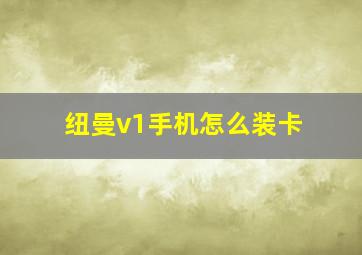 纽曼v1手机怎么装卡