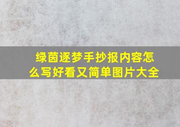 绿茵逐梦手抄报内容怎么写好看又简单图片大全