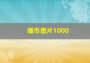 缅币图片1000